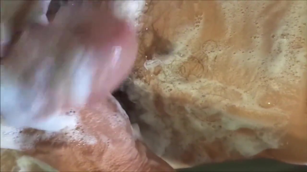Male Solo Bathtub Wash, Massage and Masturbation with Big Cimshot