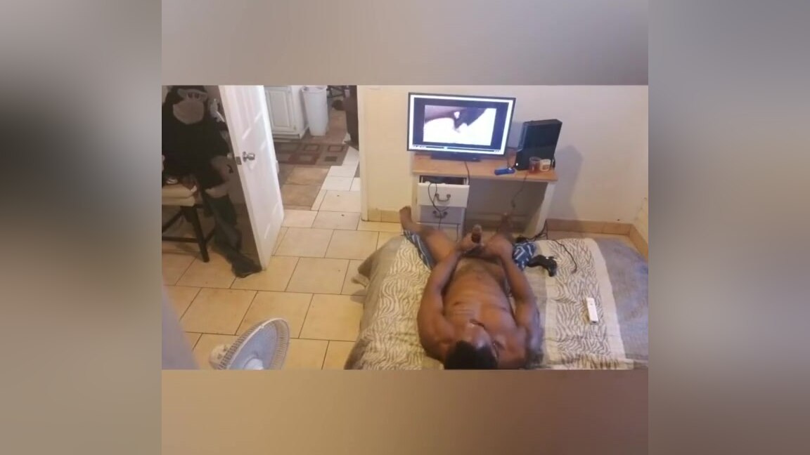 Caught fresh out the shower watching porn
