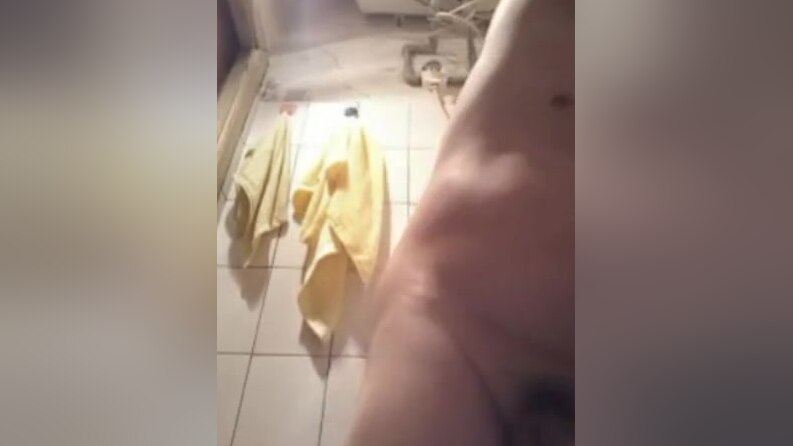 Chinese Step daddy Masturbation and Cumshot when taking a shower