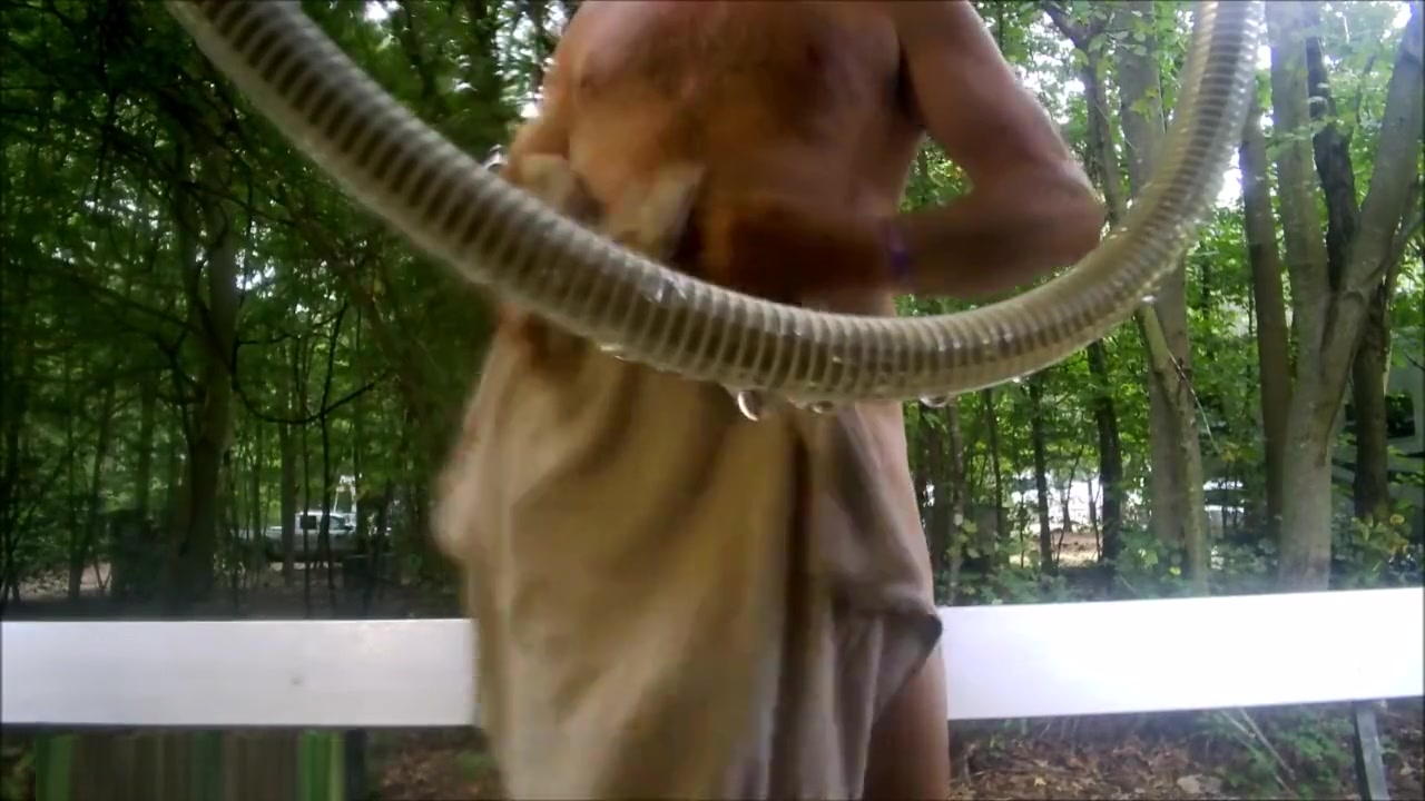 camp shower; gets me horny I gotta cum