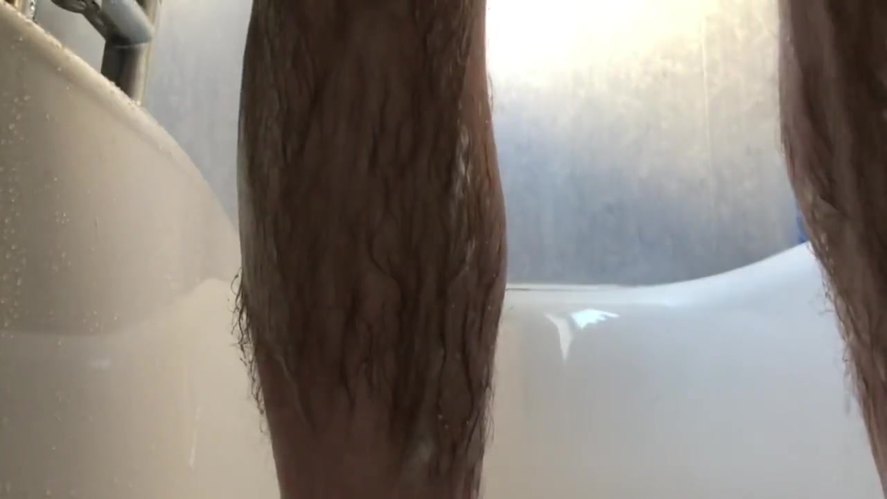 Messy wank and shower