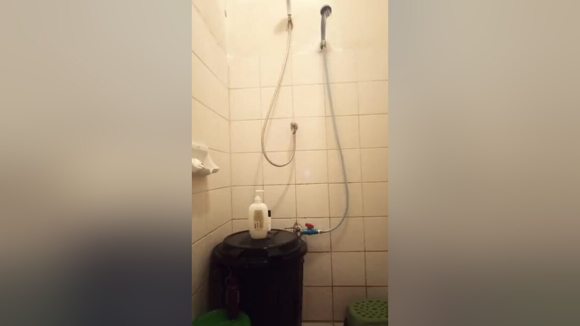 Skinny Asian College student 18+ Taking Shower