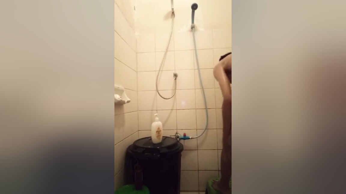 Skinny Asian College student 18+ Taking Shower