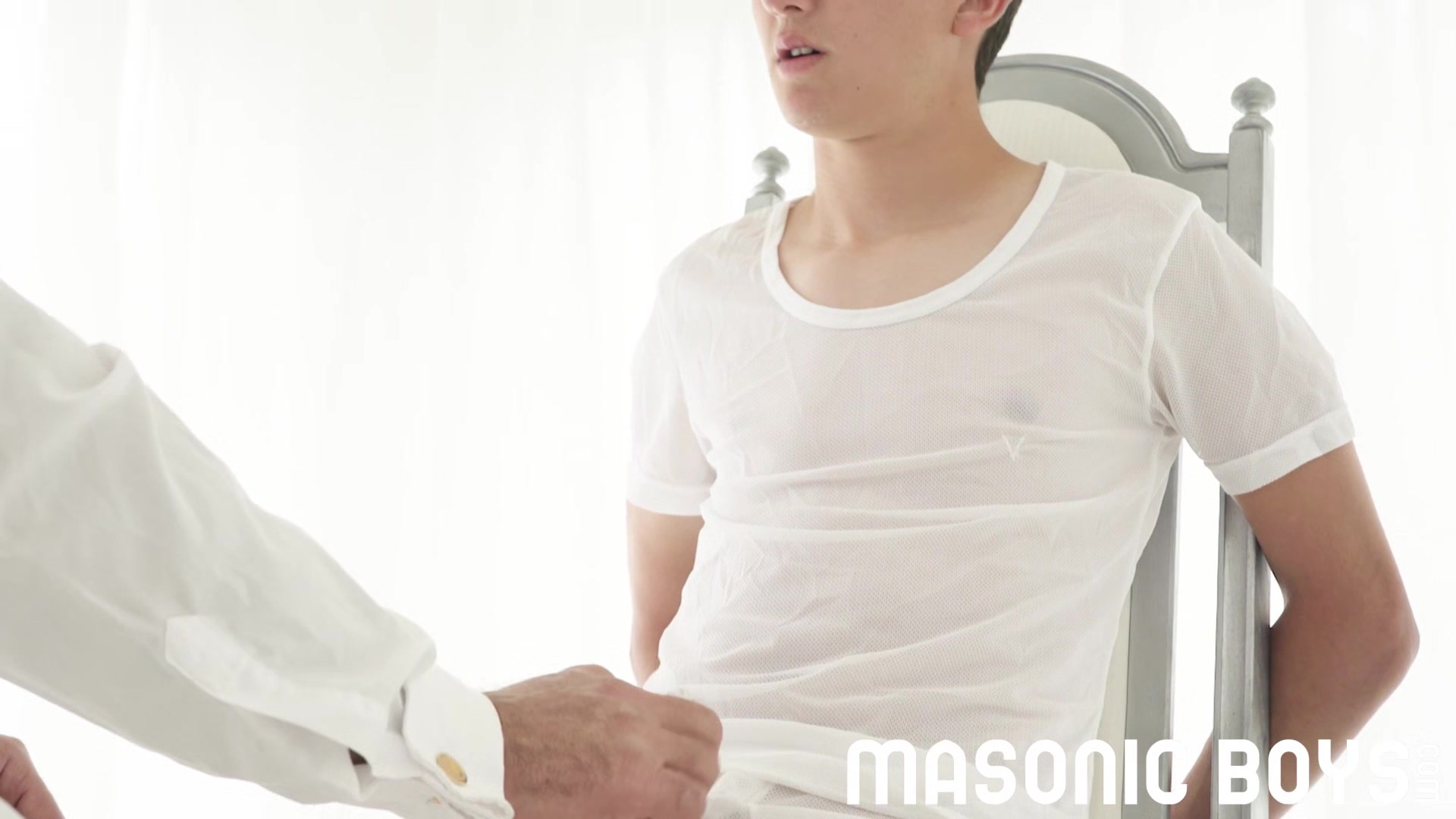 MasonicBoys - Handsome young boy gets stroked and probed by dom Step daddy