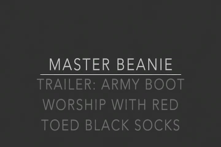 Army Boot Worship with Red Toed Black Socks