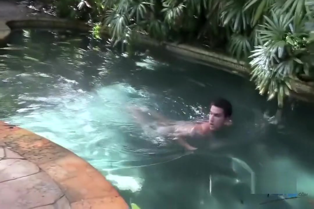 BB lads after shower in pool