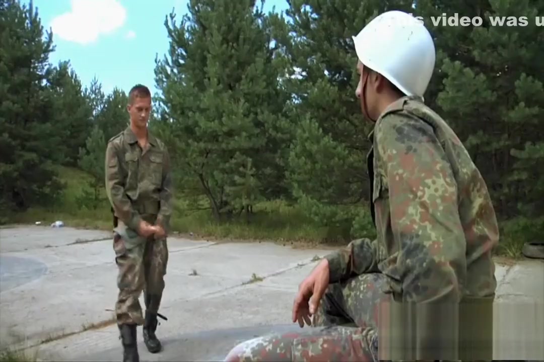 Army guys in outdoor fuck