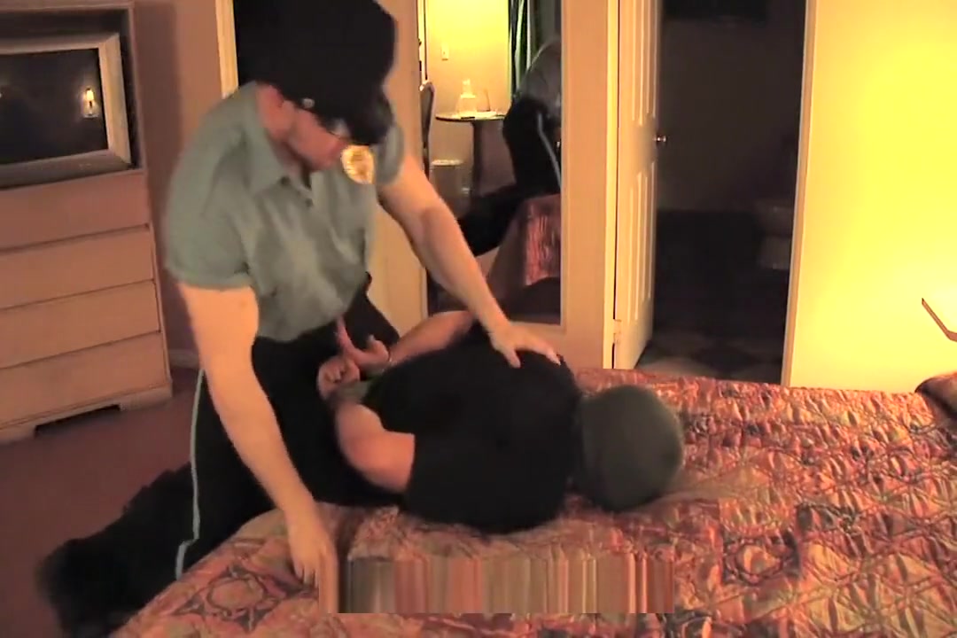 muscled officer gets a blowjob