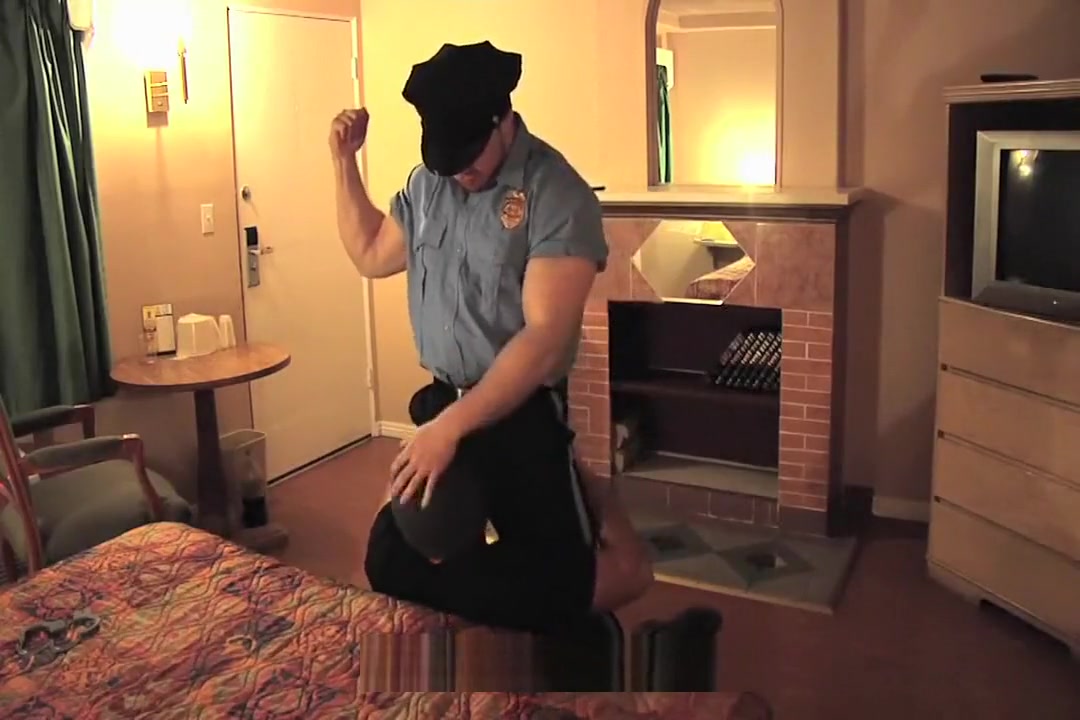 muscled officer gets a blowjob