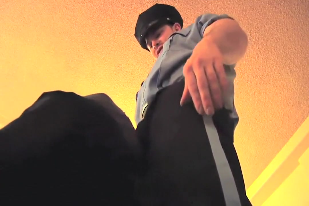 muscled officer gets a blowjob
