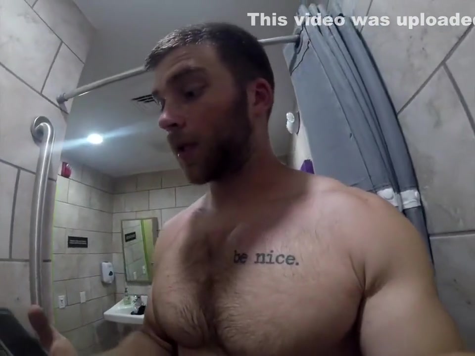 cute hunk shows off and showers