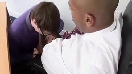 Sexy boy was fucked by a huge black dick in the office