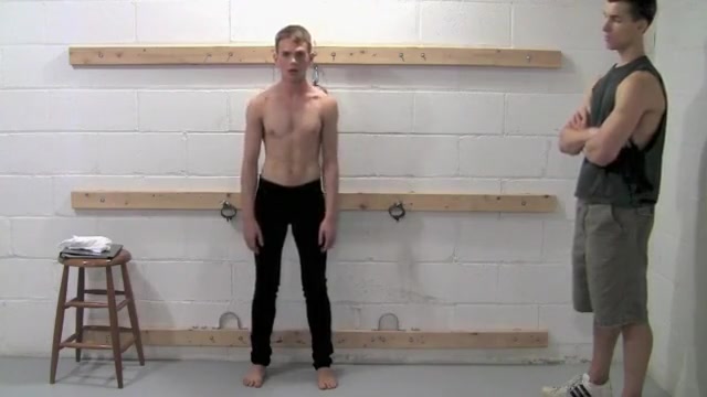 Sexy boy was tied up during casting and used