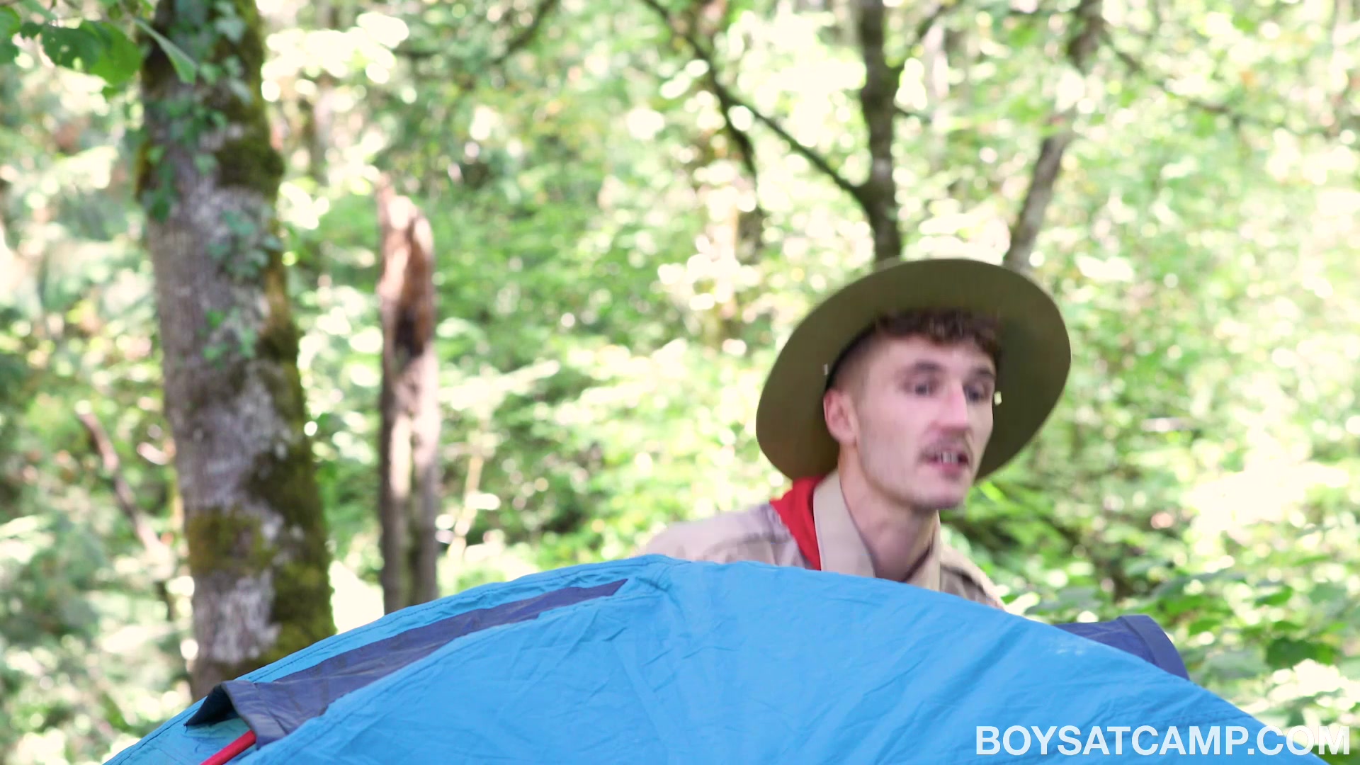 Fixing His Tent