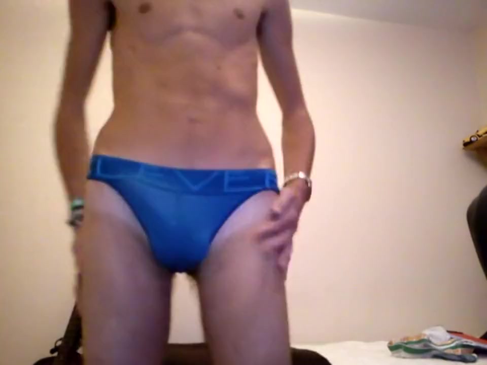 Young Boy Strips After Shower And Wears A Thong