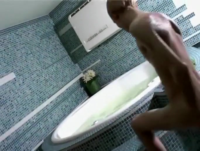 Chris Takes His Pleasure Under The Shower