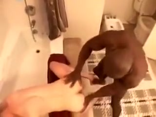 Big Black Step daddy Creams Blond In Shower