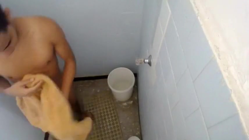 Hispanic Boy Jerks Then Showers