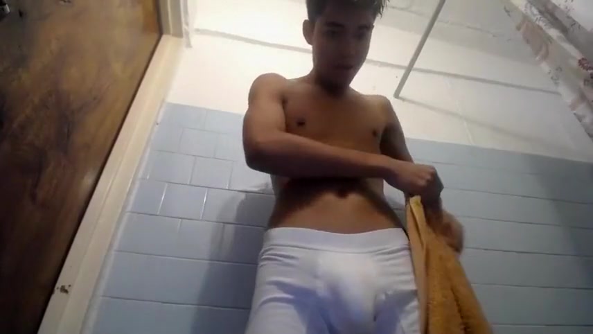 Hispanic Boy Jerks Then Showers