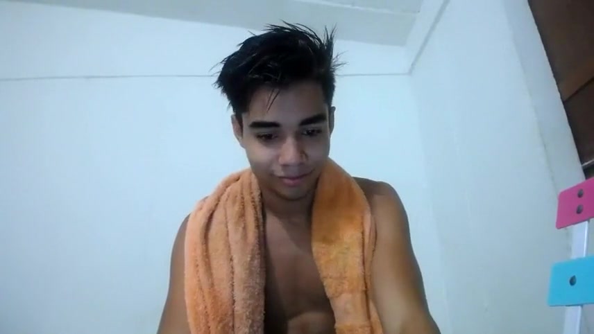 Hispanic Boy Jerks Then Showers