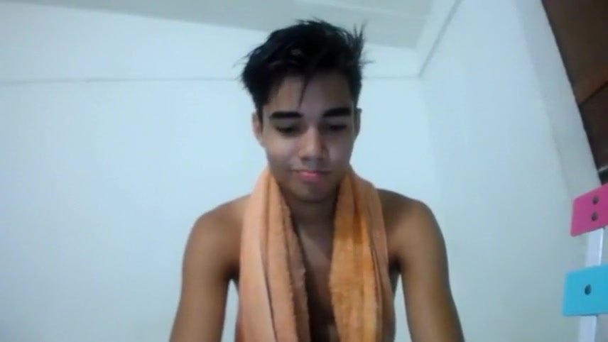 Hispanic Boy Jerks Then Showers