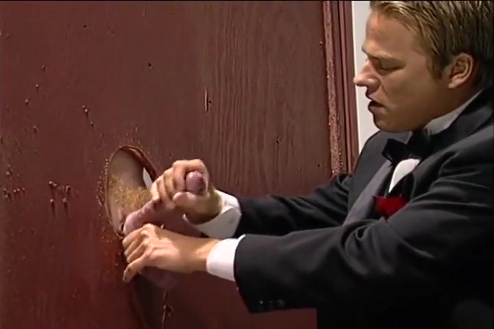 Gay Gloryhole Action with Leather Fetish