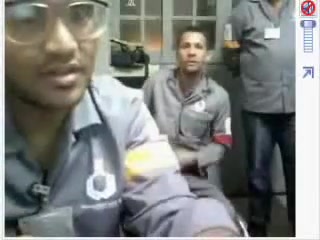 Employees jerking together at office