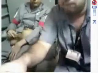 Employees jerking together at office