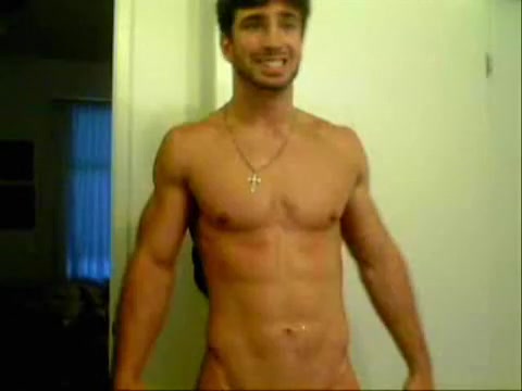 Hot guy takes a shower (webcam)