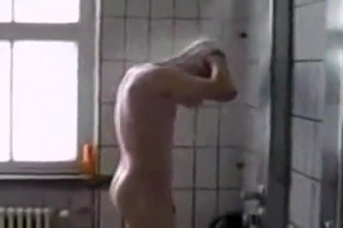 Naked guy showering