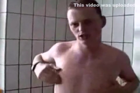Naked guy showering