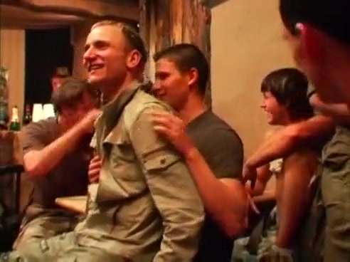 Military guys at bar have orgy