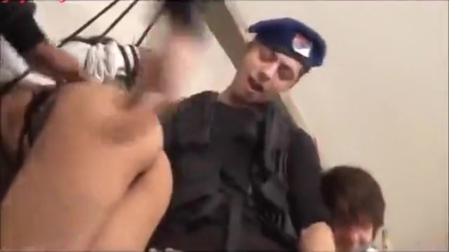 Military guys tie up girls