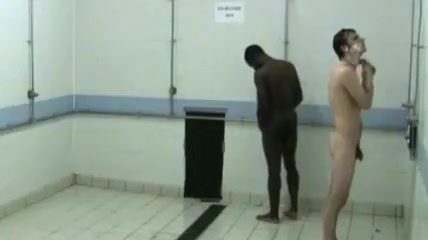 Guy gets boner at shower