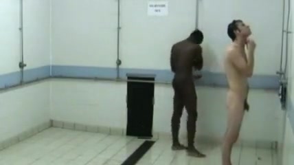 Guy gets boner at shower