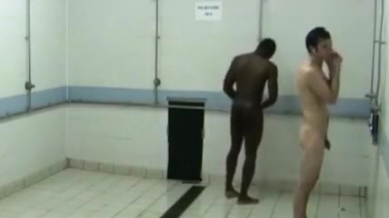 Guy gets boner at shower