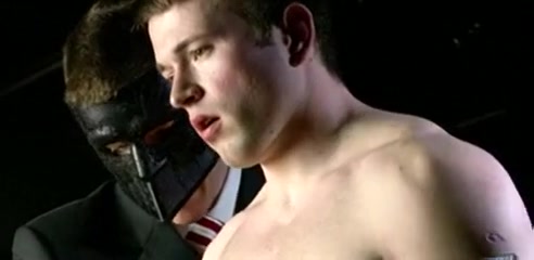 Sexy jock jerked by older guy in kinky gay scene