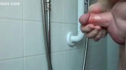 Small Cut Cock gets Showered and Wanked