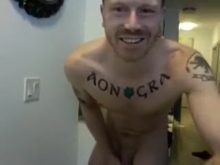 hunky tat man in shower