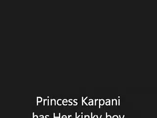 Princess Karpani has kinky boy eat from doggie dish & do ATM
