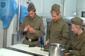Guys having fun in the army kitchen!!!