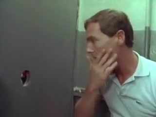 Swallowing cum through the gloryhole