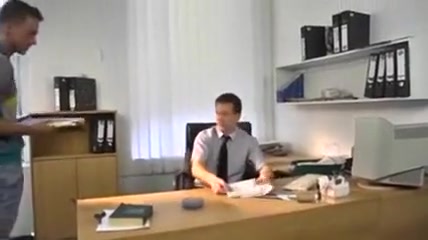 Hot bareback fuck at the office