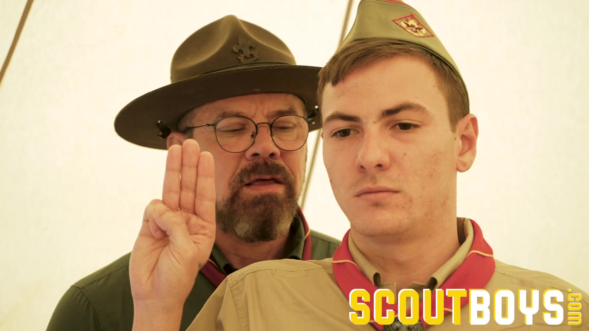 ScoutBoys - Watch this hot hairy DILF seducing young hot boy in tent