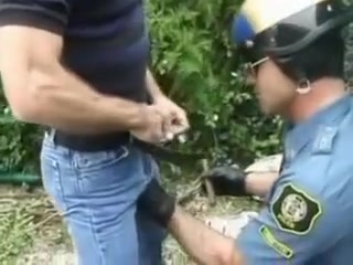 Hairy Man and Police Officer