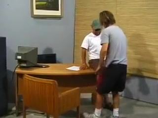 Ass banging and eating cum in office.