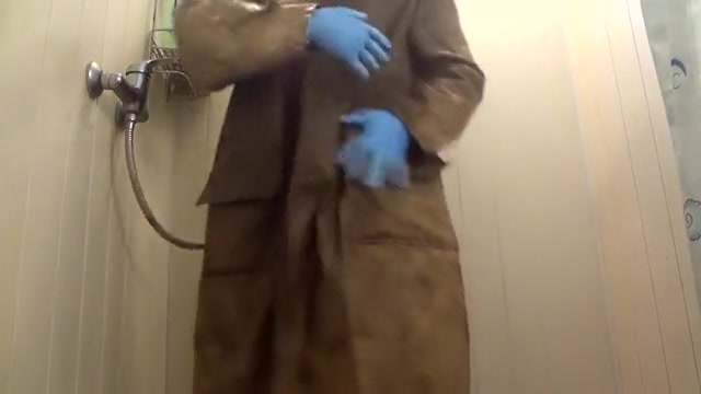 Raincoat in shower