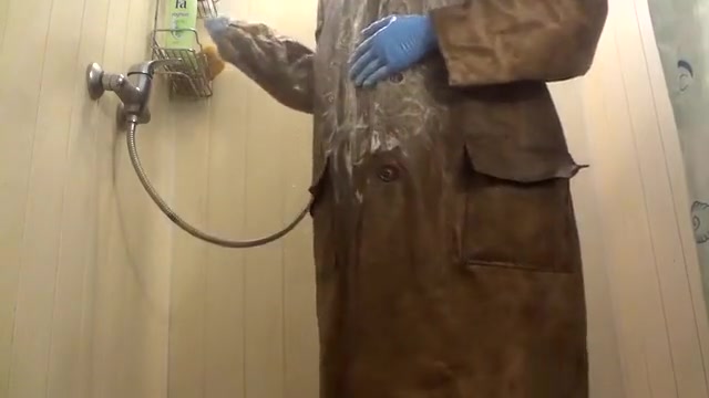 Raincoat in shower