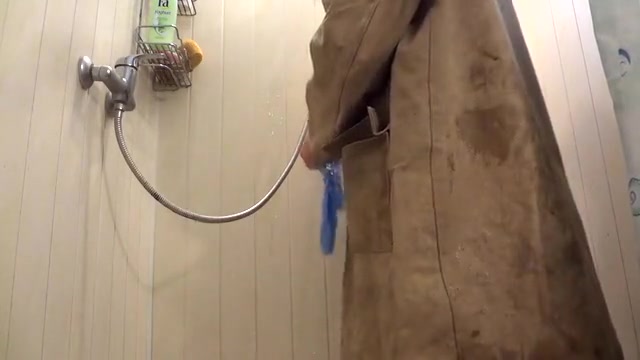 Raincoat in shower