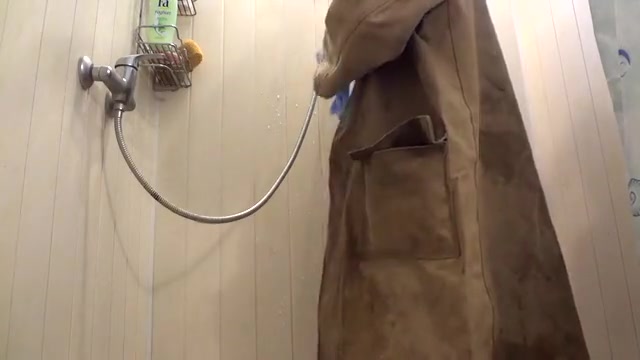 Raincoat in shower